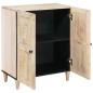 Preview: Sideboard Weiß 60 x 33 x 75 cm massives Mangoholz