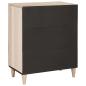 Preview: Sideboard Weiß 60 x 33 x 75 cm massives Mangoholz