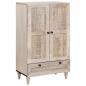 Preview: ARDEBO.de - Highboard 60 x 33 x 100 cm Massivholz Mango Bleached White