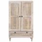Preview: Highboard 60 x 33 x 100 cm Massivholz Mango Bleached White