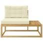 Preview: Outdoor End Sofa mit Kissen Weiß 115 x 83 x 73 cm Polyester