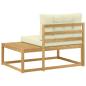 Preview: Outdoor End Sofa mit Kissen Weiß 115 x 83 x 73 cm Polyester