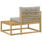 Preview: Outdoor End Sofa mit Kissen Weiß 115 x 83 x 73 cm Polyester