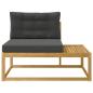 Preview: Outdoor End Sofa mit Kissen Weiß 115 x 83 x 73 cm Polyester
