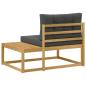 Preview: Outdoor End Sofa mit Kissen Weiß 115 x 83 x 73 cm Polyester