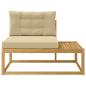 Preview: Outdoor End Sofa mit Kissen Weiß 115 x 83 x 73 cm Polyester