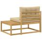 Preview: Outdoor End Sofa mit Kissen Weiß 115 x 83 x 73 cm Polyester