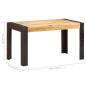 Preview: Esstisch 140x70x76 cm Raues Mango-Massivholz
