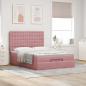 Preview: Ottoman-Bett mit Matratzen Rosa 140x190 cm Samt