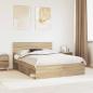 Preview: ARDEBO.de - Bettrahmen Sonoma-Eiche 150 x 200 cm Massives Kiefernholz