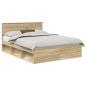 Preview: Bettrahmen Sonoma-Eiche 150 x 200 cm Massives Kiefernholz