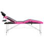 Preview: Massageliege Klappbar 4-Zonen Aluminiumgestell Schwarz und Rosa