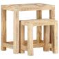 Preview: ARDEBO.de - 2-tlg. Handbemaltes Beistelltisch-Set Massivholz Mango