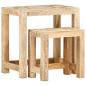 Preview: 2-tlg. Handbemaltes Beistelltisch-Set Massivholz Mango
