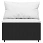 Preview: Garten-Mittelsofa mit Kissen Schwarz Poly Rattan