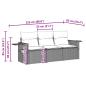 Preview: 3-tlg. Garten-Sofagarnitur mit Kissen Hellgrau Poly Rattan