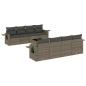 Preview: 9-tlg. Garten-Sofagarnitur mit Kissen Hellgrau Poly Rattan