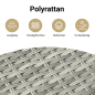 Preview: 9-tlg. Garten-Sofagarnitur mit Kissen Hellgrau Poly Rattan