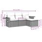 Preview: 4-tlg. Garten-Sofagarnitur mit Kissen Hellgrau Poly Rattan