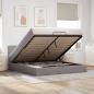 Preview: ARDEBO.de - Ottomane Bett mit Matratze & LEDs Taupe 180x200 cm Stoff