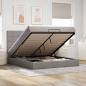 Preview: ARDEBO.de - Ottoman-Bett mit Matratze & LEDs Taupe 180x200 cm Stoff