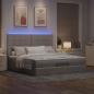 Preview: Ottoman-Bett mit Matratze & LEDs Taupe 180x200 cm Stoff
