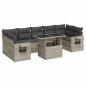 Preview: 8-tlg. Garten-Sofagarnitur mit Kissen Hellgrau Poly Rattan