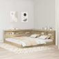 Preview: ARDEBO.de - Bücherregal-Bett Sonoma-Eiche 180 x 200 cm Holzwerkstoff