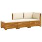 Preview: 3 stk. Outdoor-Sofagarnitur Massivholz Akazie Braun