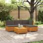 Preview: ARDEBO.de - 5 stk. Outdoor-Sofagarnitur Massivholz Akazie Braun