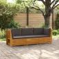 Preview: ARDEBO.de - 3 stk. Outdoor-Sofagarnitur Massivholz Akazie Braun