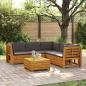 Preview: ARDEBO.de - 6 stk. Outdoor-Sofagarnitur Massivholz Akazie Braun