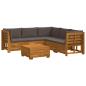 Preview: 6 stk. Outdoor-Sofagarnitur Massivholz Akazie Braun