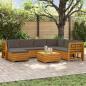 Preview: ARDEBO.de - 8 stk. Outdoor-Sofagarnitur Massivholz Akazie Braun