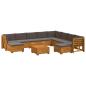 Preview: 11 stk. Outdoor-Sofagarnitur Massivholz Akazie Braun