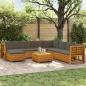 Preview: ARDEBO.de - 9 stk. Outdoor-Sofagarnitur Massivholz Akazie Braun