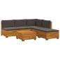 Preview: Outdoor-Sofagarnitur mit Kissen 6 Stück Braun Massivholz Akazie