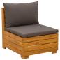 Preview: 3 stk. Outdoor-Sofagarnitur Massivholz Akazie Braun