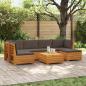 Preview: ARDEBO.de - 7 stk. Outdoor-Sofagarnitur Massivholz Akazie Braun