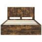 Preview: Bettgestell mit Stauraum und Kopfteil Räuchereiche 135 x 190 cm
