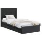 Preview: Bettgestell mit Stauraum und Kopfteil Schwarz 90 x 190 cm