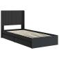 Preview: Bettgestell mit Stauraum und Kopfteil Schwarz 90 x 190 cm