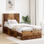 Preview: ARDEBO.de - Bettgestell mit Stauraum und Kopfteil Altholz 75 x 190 cm