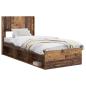 Preview: Bettgestell mit Stauraum und Kopfteil Altholz 75 x 190 cm
