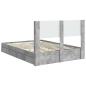 Preview: Bettgestell mit Stauraum und Kopfteil Betongrau 150 x 200 cm
