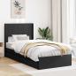 Preview: ARDEBO.de - Bettgestell mit Stauraum und Kopfteil Schwarz 90 x 190 cm