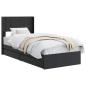 Preview: Bettgestell mit Stauraum und Kopfteil Schwarz 90 x 190 cm