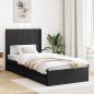 Preview: ARDEBO.de - Bettgestell mit Stauraum und Kopfteil Schwarz 75 x 190 cm