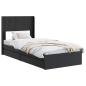 Preview: Bettgestell mit Stauraum und Kopfteil Schwarz 75 x 190 cm
