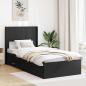 Preview: ARDEBO.de - Bettgestell mit Stauraum und Kopfteil Schwarz 75 x 190 cm